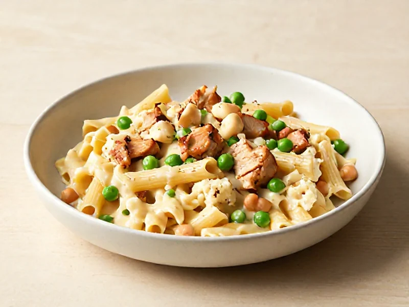Creamy Garlic Alfredo Chicken Pasta finished and ready to serve