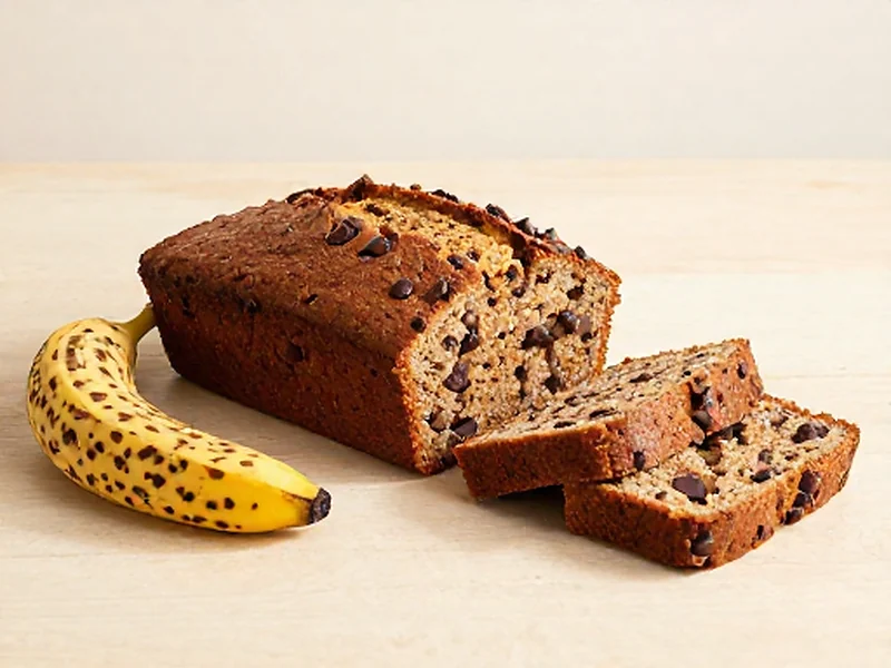 Chocolate-Chip Banana Bread finished and ready to serve