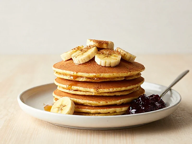 Banana Bread Pancakes finished and ready to serve