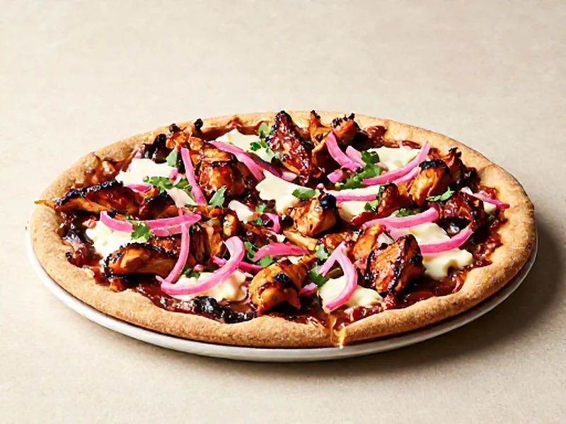 BBQ Chicken Pizza finished and ready to serve