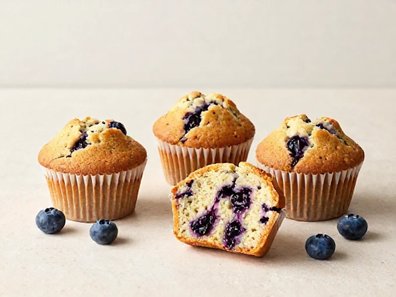 Bakery-Style Blueberry Muffins finished and ready to serve