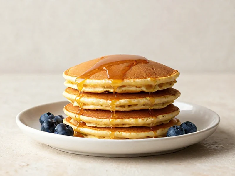 Fluffy Buttermilk-Style Protein Pancakes finished and ready to serve