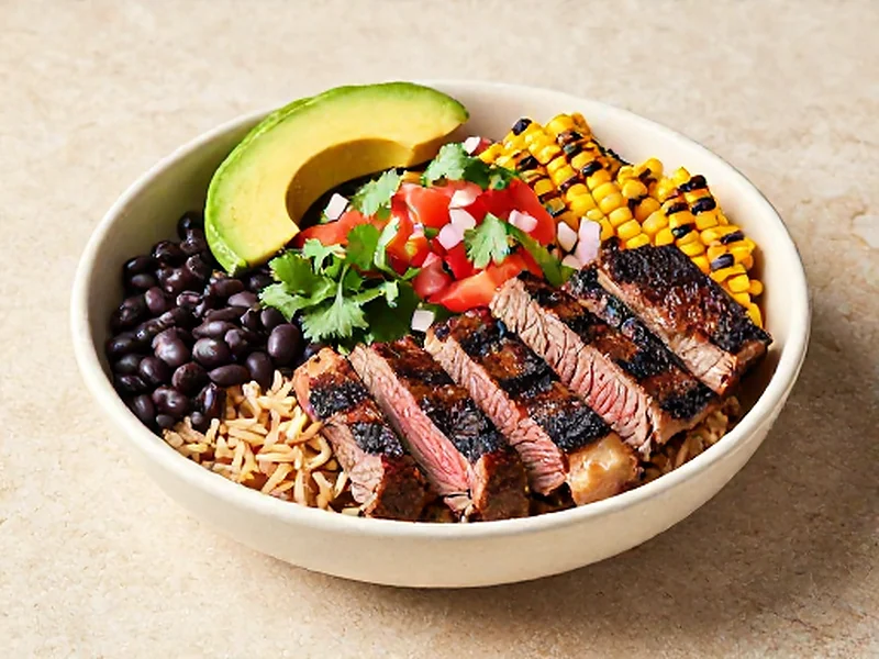 Carne Asada Burrito Bowls finished and ready to serve