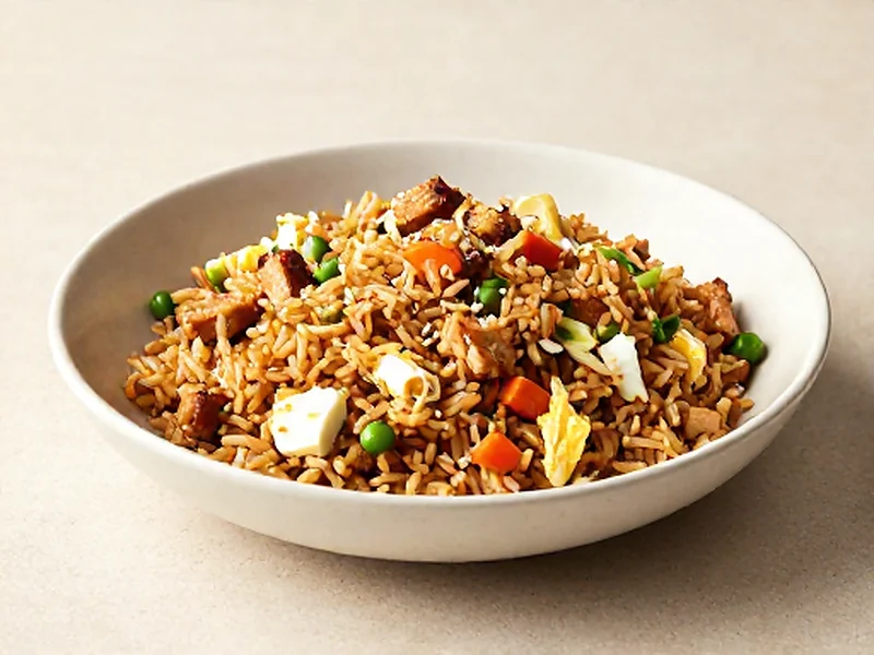 Better-Than-Takeout Chicken Fried Rice finished and ready to serve