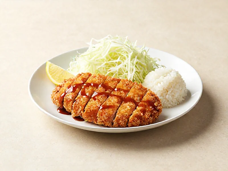 Chicken Katsu with Tonkatsu-Style Sauce finished and ready to serve