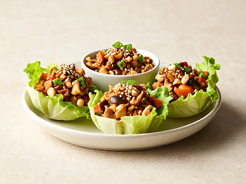 Chicken Lettuce Wraps finished and ready to serve