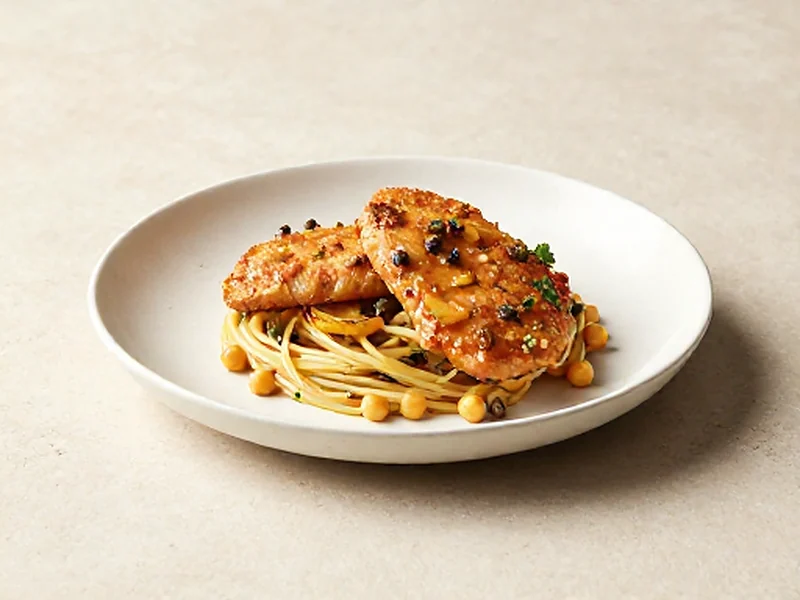 Chicken Piccata finished and ready to serve