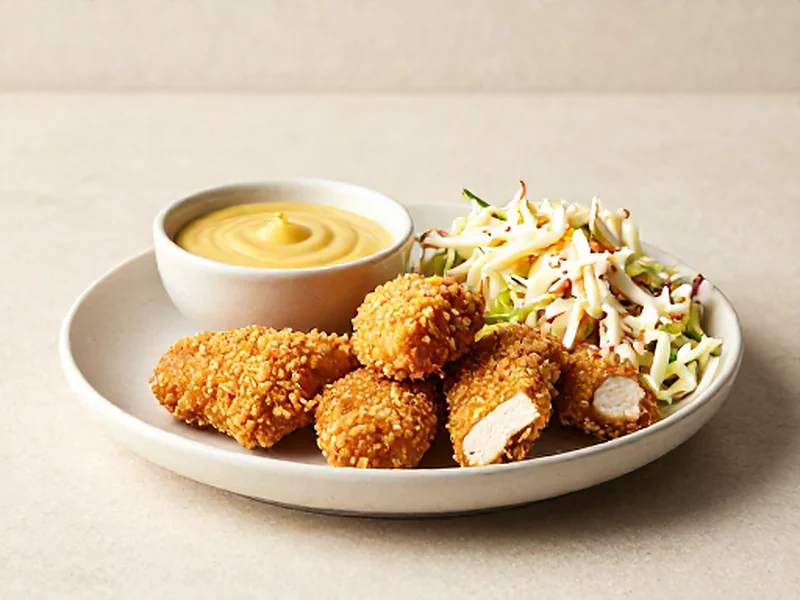 Crispy Chicken Tenders with Honey-Mustard finished and ready to serve