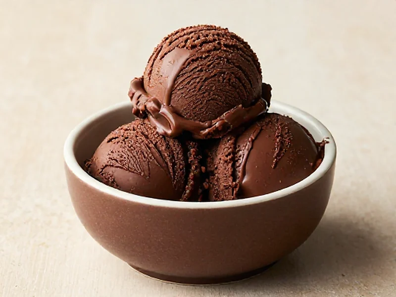 Chocolate Fudge Protein Ice Cream finished and ready to serve