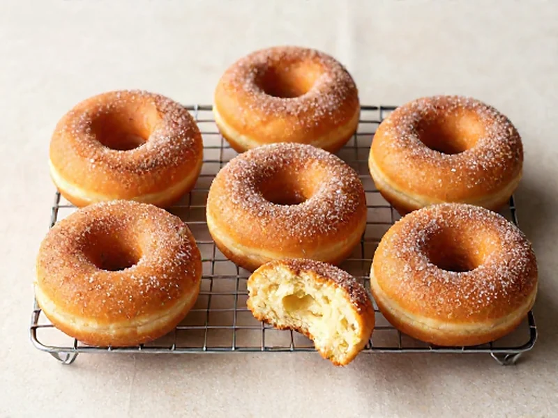 Baked Cinnamon-Sugar Donuts finished and ready to serve