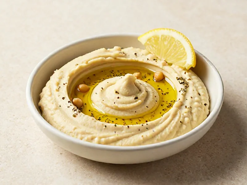 Silky Hummus with Za'atar finished and ready to serve