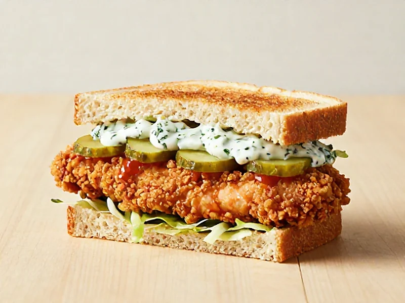 Crispy Chicken Sandwich finished and ready to serve