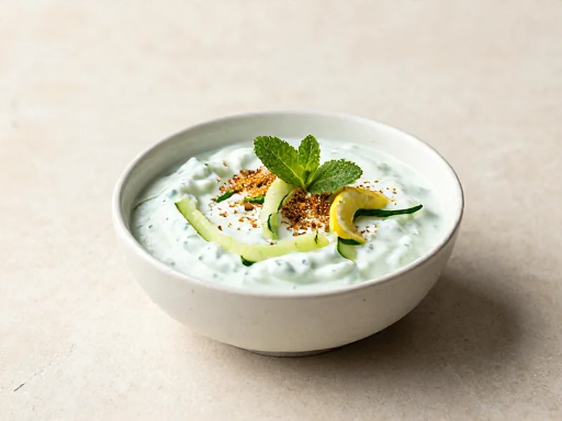 Cucumber-Mint Raita finished and ready to serve