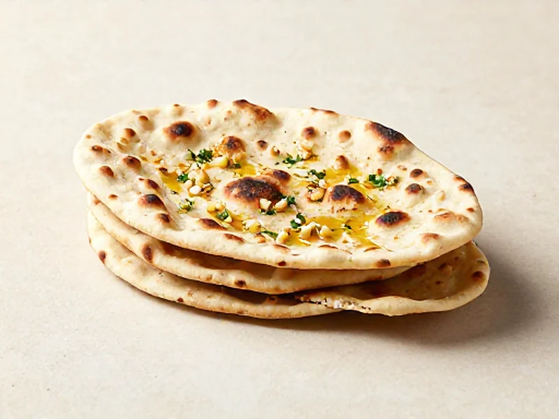 Garlic Skillet Flatbread (Naan-Style) finished and ready to serve
