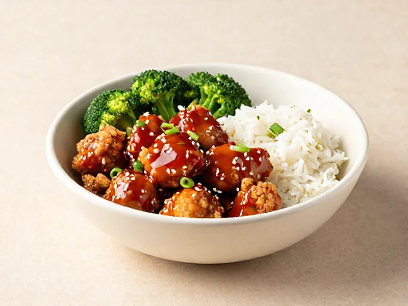 General Tso's-Style Crispy Chicken finished and ready to serve