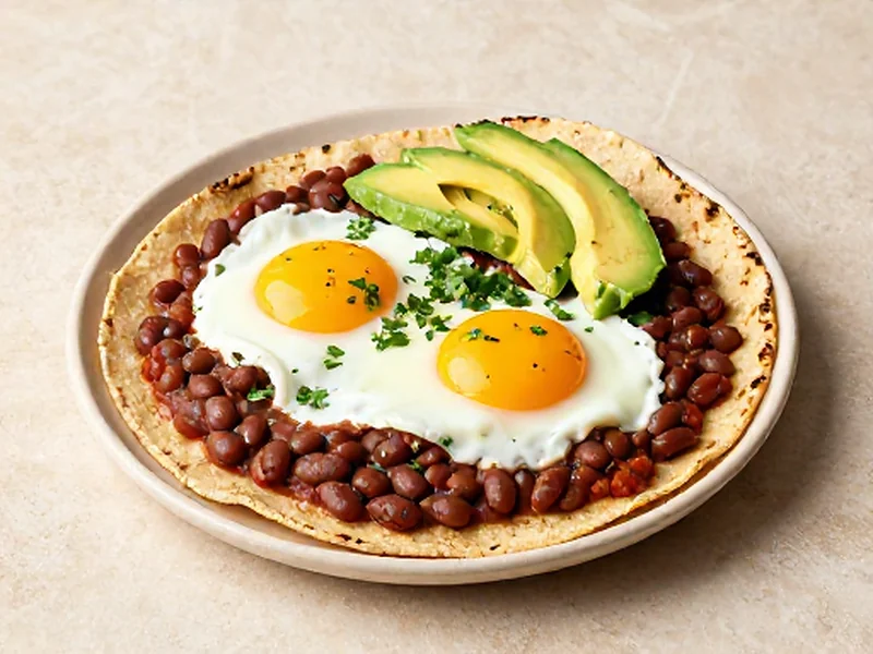 Huevos Rancheros finished and ready to serve