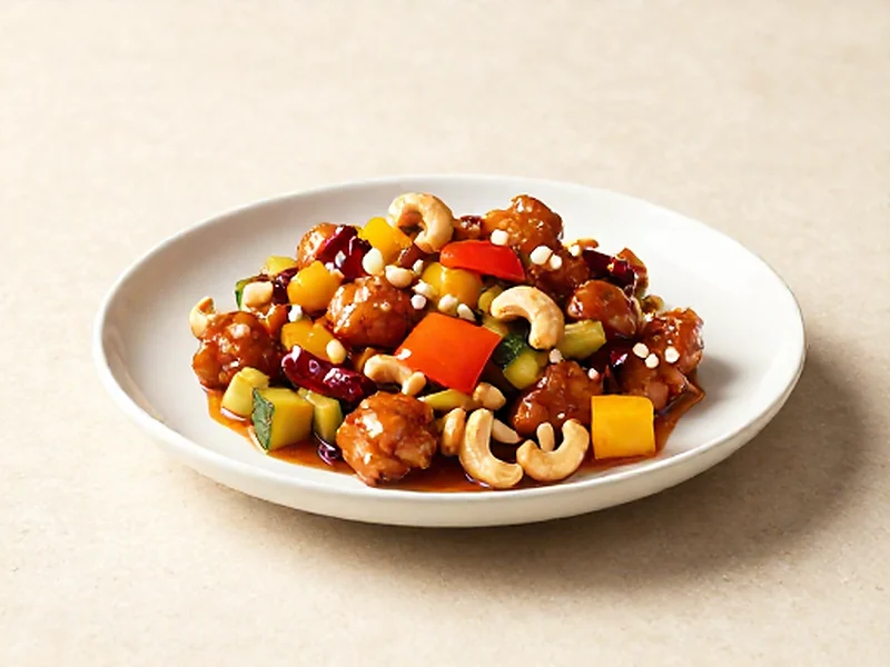 Kung Pao Chicken (Peanut-Free) finished and ready to serve