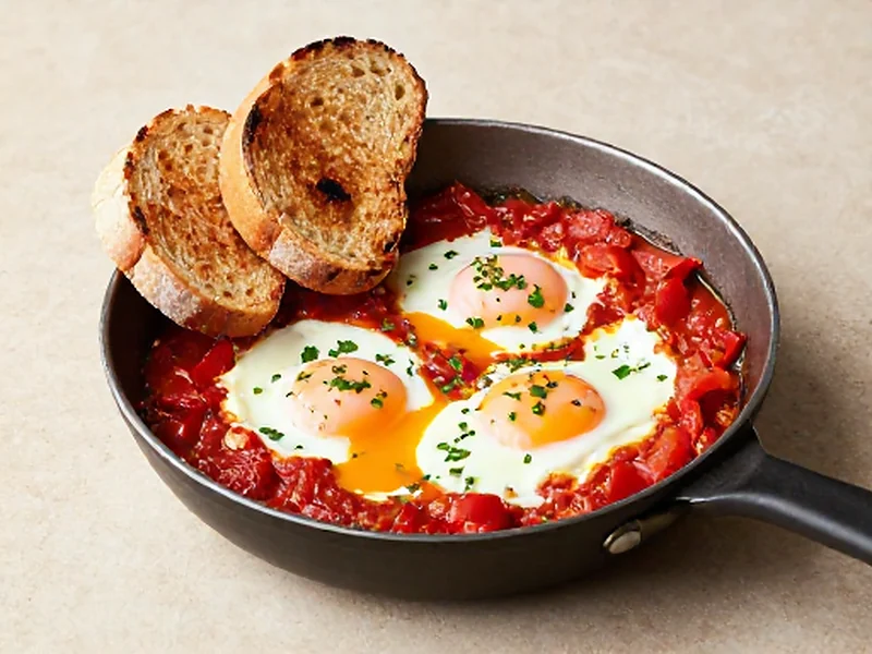 Classic Shakshuka finished and ready to serve