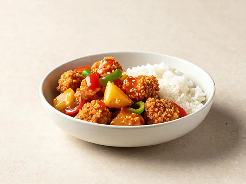 Sweet & Sour Chicken finished and ready to serve