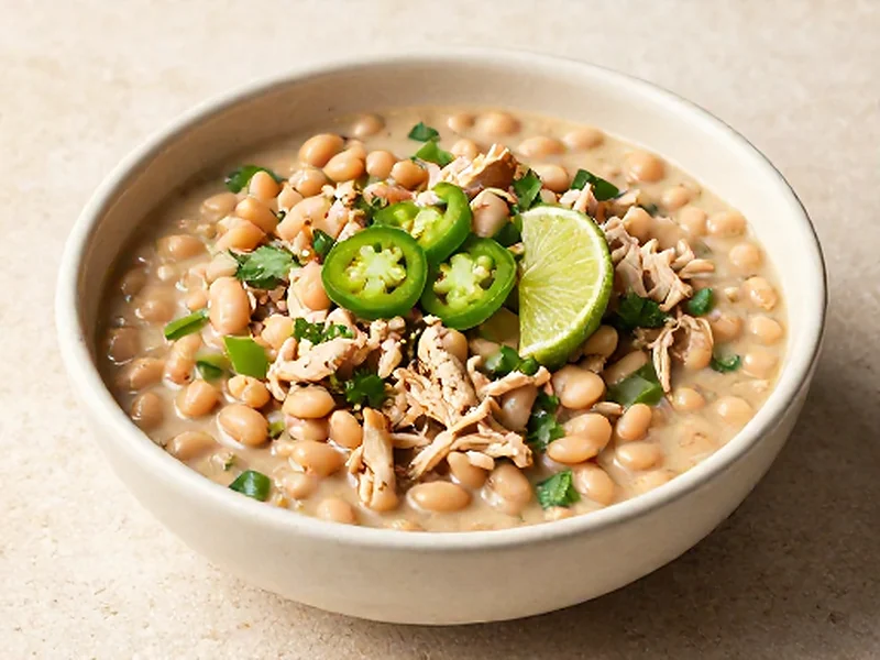 White Chicken Chili finished and ready to serve